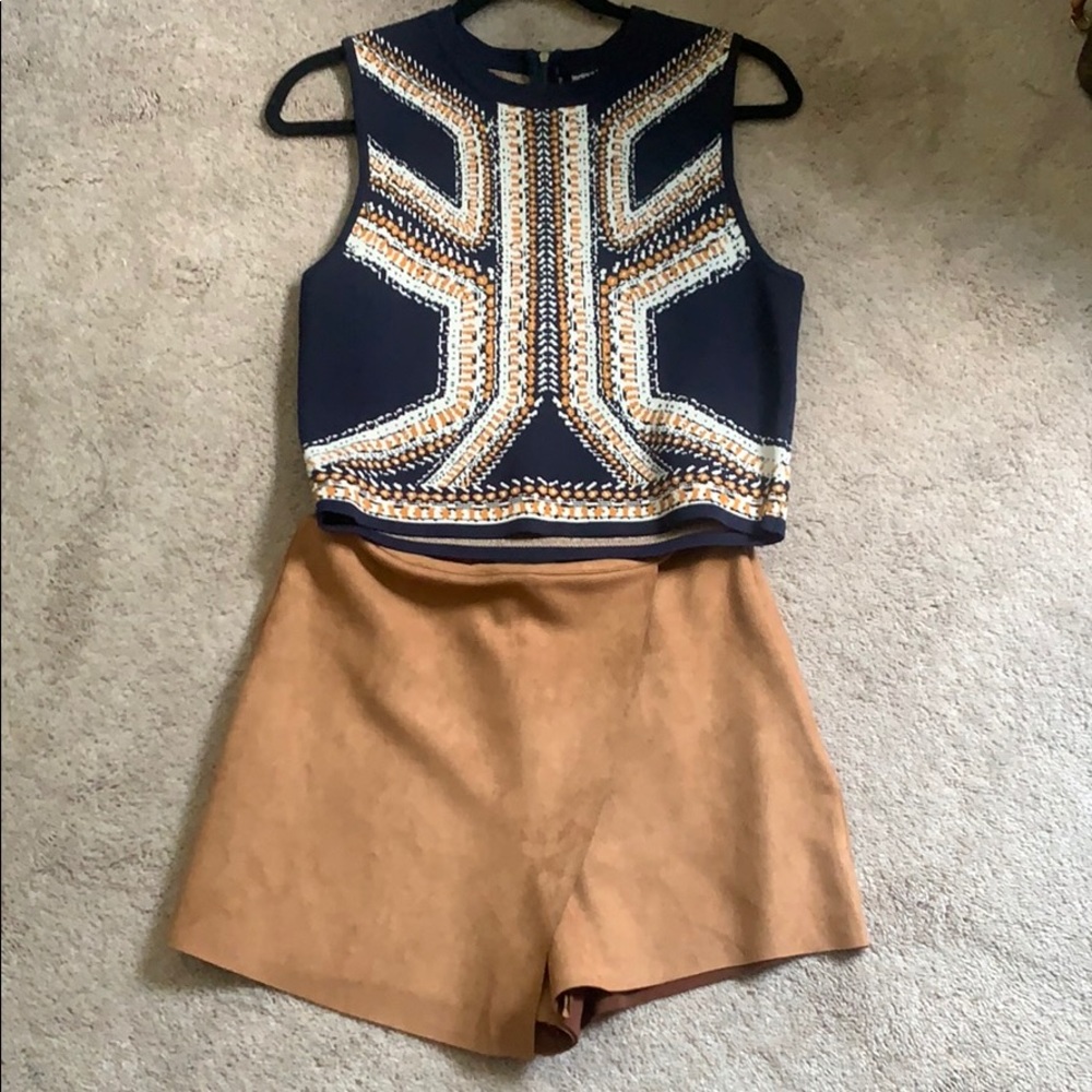 Knit print sweater tank